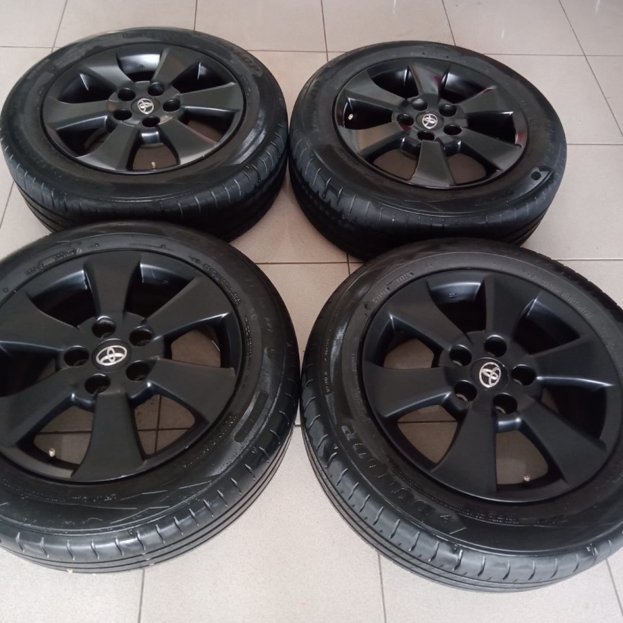 Velg Mobil Bekas Original Oem ALPHARD Ring 16 Lebar 7 Hole 5X114,3 Plush BAN DUNLOP 205/60 R16 Untuk
