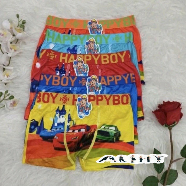 Celana Dalam boxer anak Laki-laki Karakter HAPPY BABY - HAPPY BOY - M-L-XL harga per 6 pcs