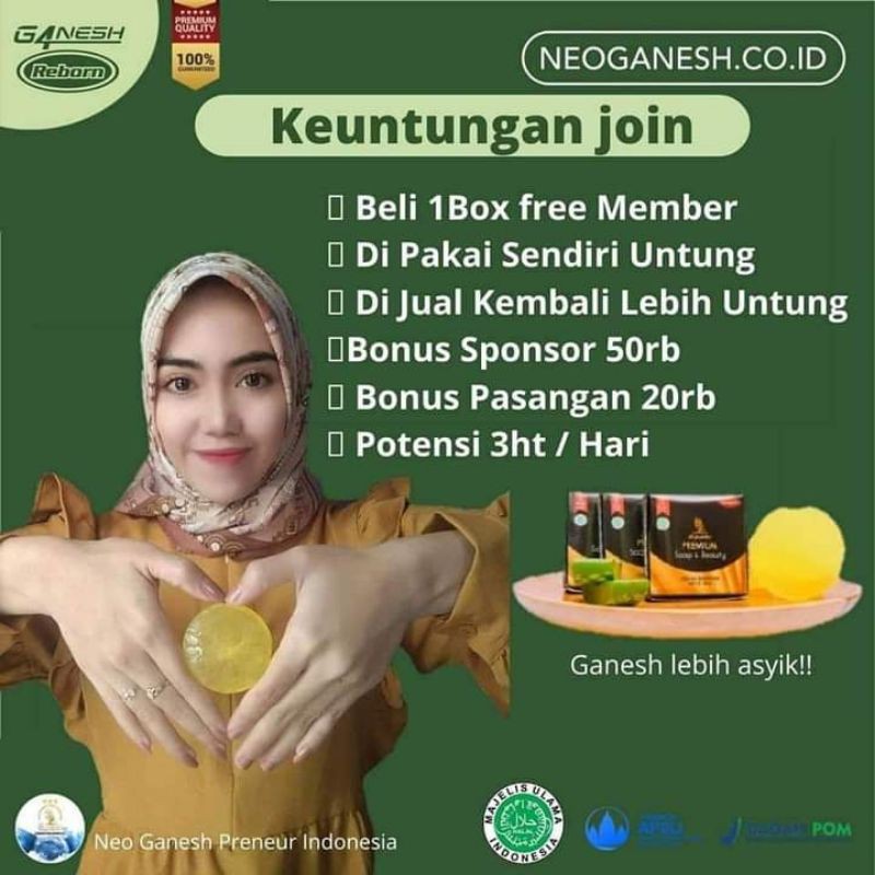 SABUN G4NESH PREMIUM SOAP & BEAUTY 1PAKET(ISI 16PCS + ID MEMBER) BPOM✔