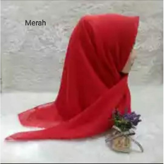 QBZ / SEGI 4 PARIS PREMIUM SERI WARNA 3 / JILBAB SEGIEMPAT PARIS NECI /SEGI EMPAT REDROS/VARISA/AZARA / CIPUT RAJUT DUA WARNA-Merah