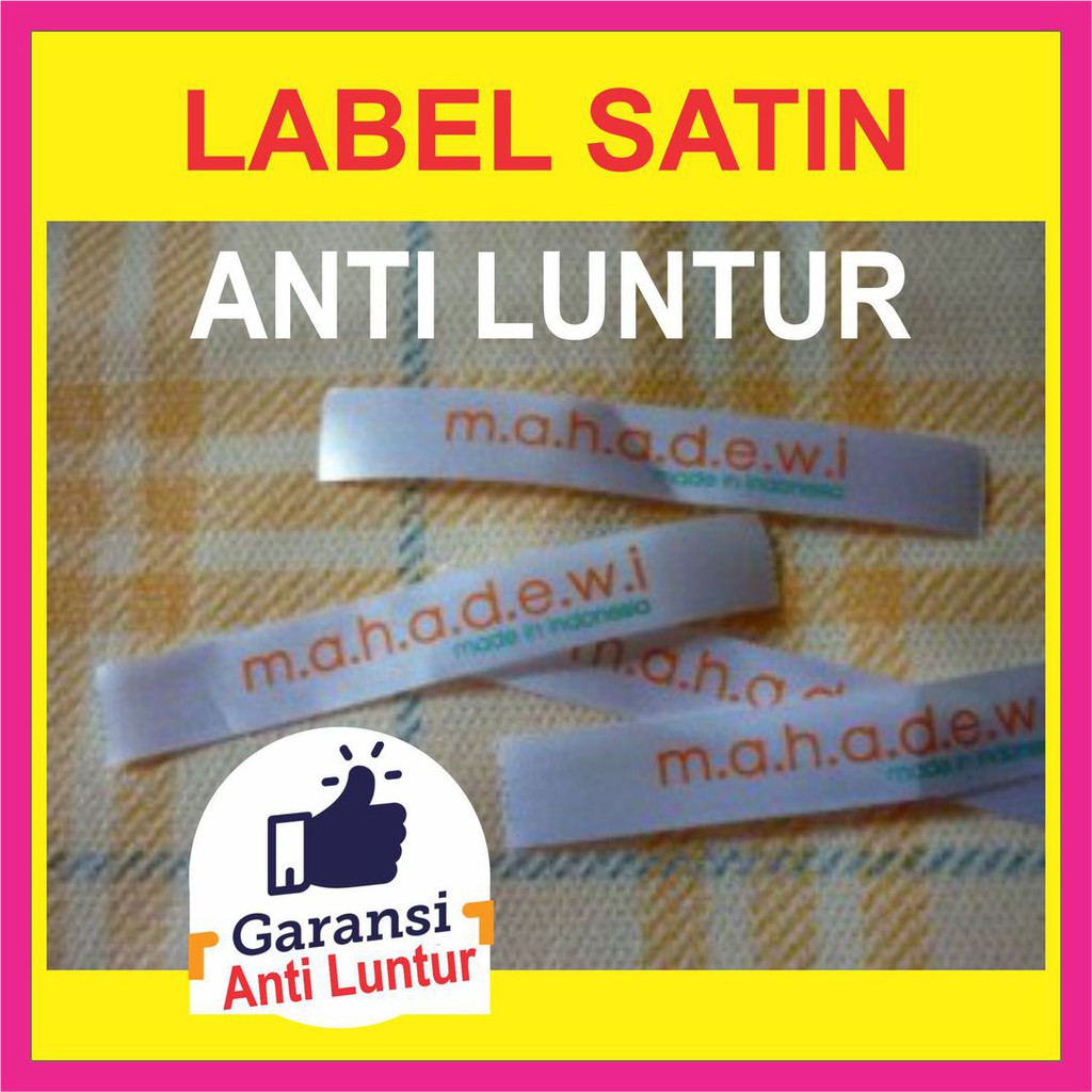 

Label Hijab ANTI LUNTUR Label Baju / Label Satin Printing label handuk label masker [Min 50 pcs]