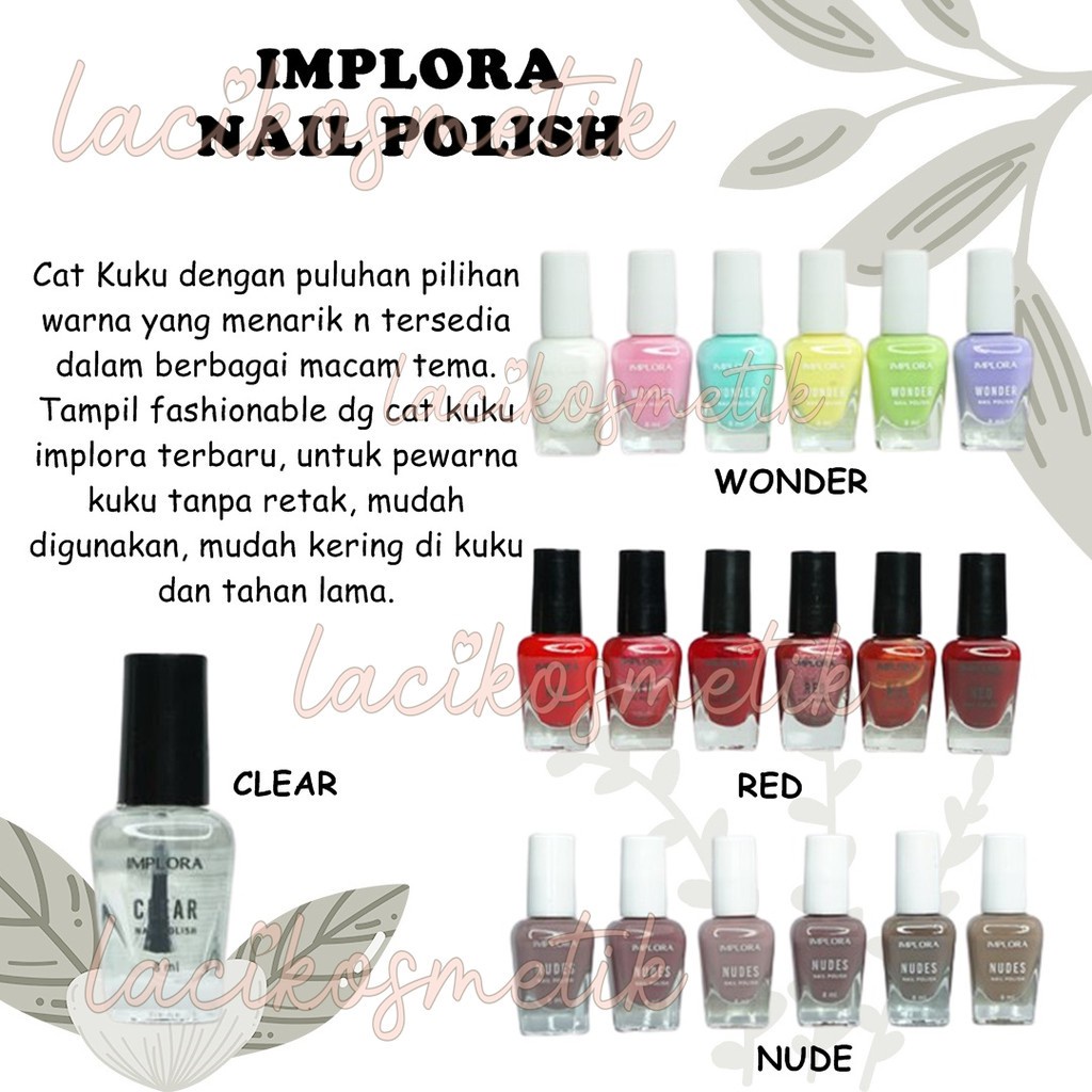 ✨LACIKOSME✨ NEW IMPLORA NAIL POLISH - KUTEX IMPLORA RED CLEAR WONDER NUDES BPOM