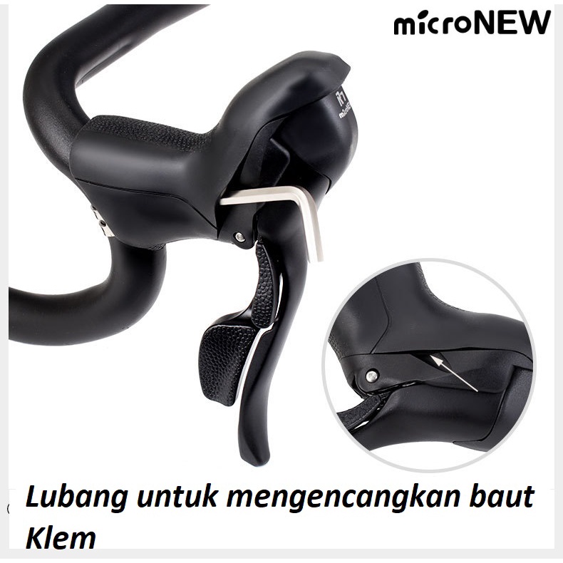 (sepasang) Brifter MicroNew 2 x 7 8 9 10 11 speed shifter rem roadbike not sensah ltwoo