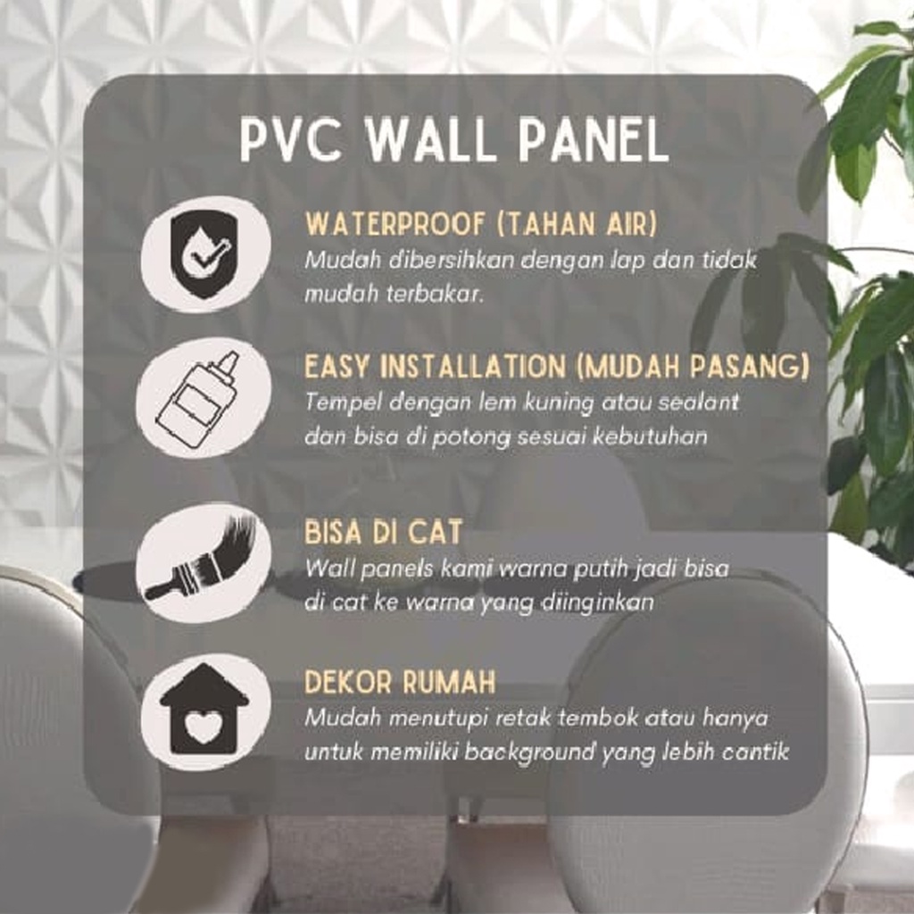 PROMO BUY 30PCS FREE 1PCS LEM SEALENT 300ML || WALLPANEL PVC 3D 50CMX50CMX1MM WALLPAPER DINDING ORNAMEN MOTIF TIMBUL-7