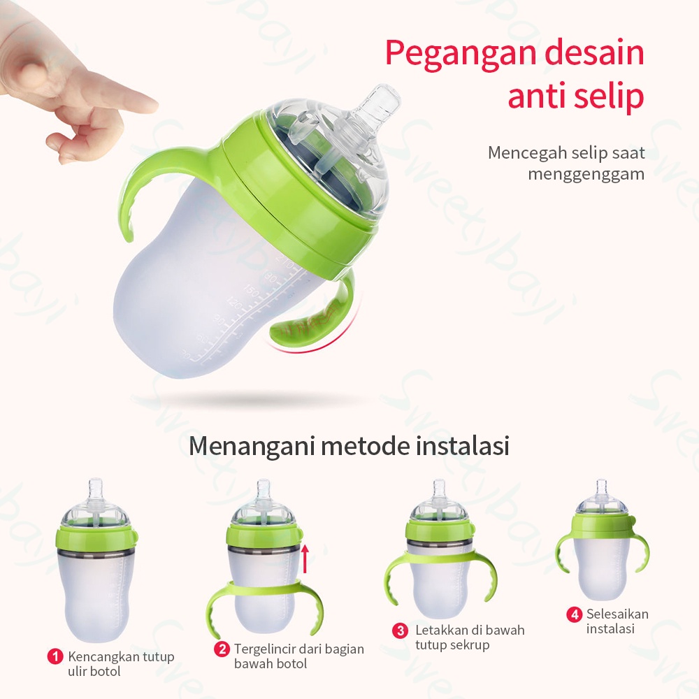 Sweetybayi PIKO Bello botol susu bayi Silikon Baby bottle dengan pegangan