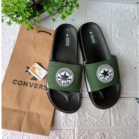 SANDAL SLIDE PRIA WANITA CONVERSE BLACK GRADE A / SANDAL SLOP CONVERSE BLACK PREMIUM-3
