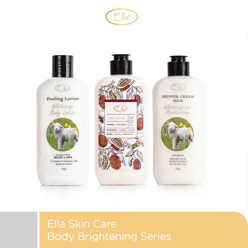 Paket hemat body whitening coklat ella skincare (gl,gs,cklt)