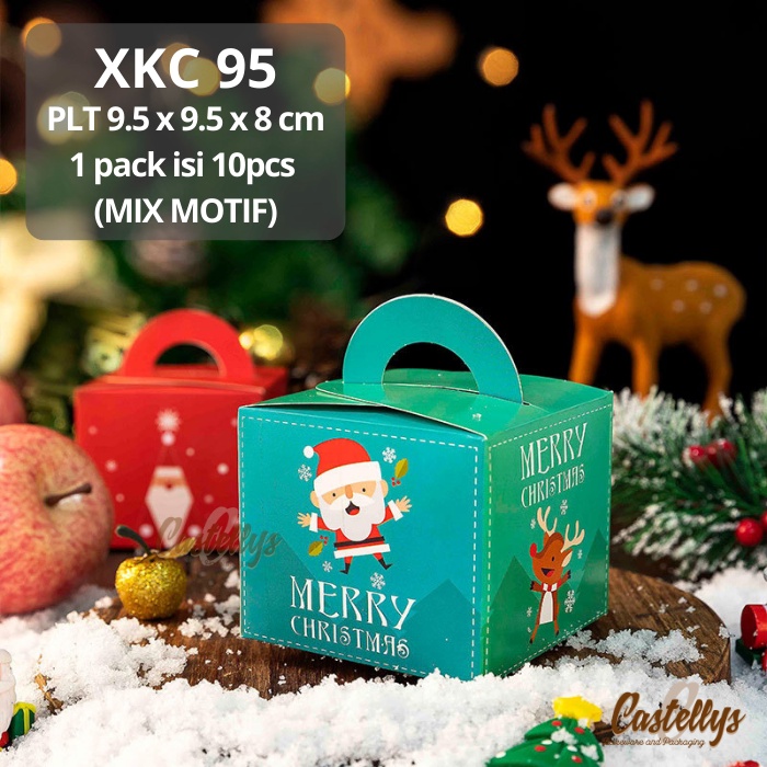 

10pcs Kotak Dus Box Kue XKC 95 Cookies Snack Hampers Natal Christmas
