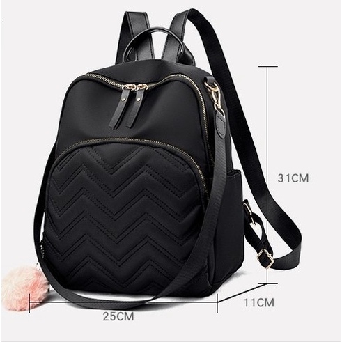 TAS RANSEL WANITA ANTI AIR KOREA HITAM TA462B5 CILIA GENDONG PREMIUM BACKPACK SEKOLAH REMAJA KULIAH CEWEK KERJA PUNGGUNG BESAR