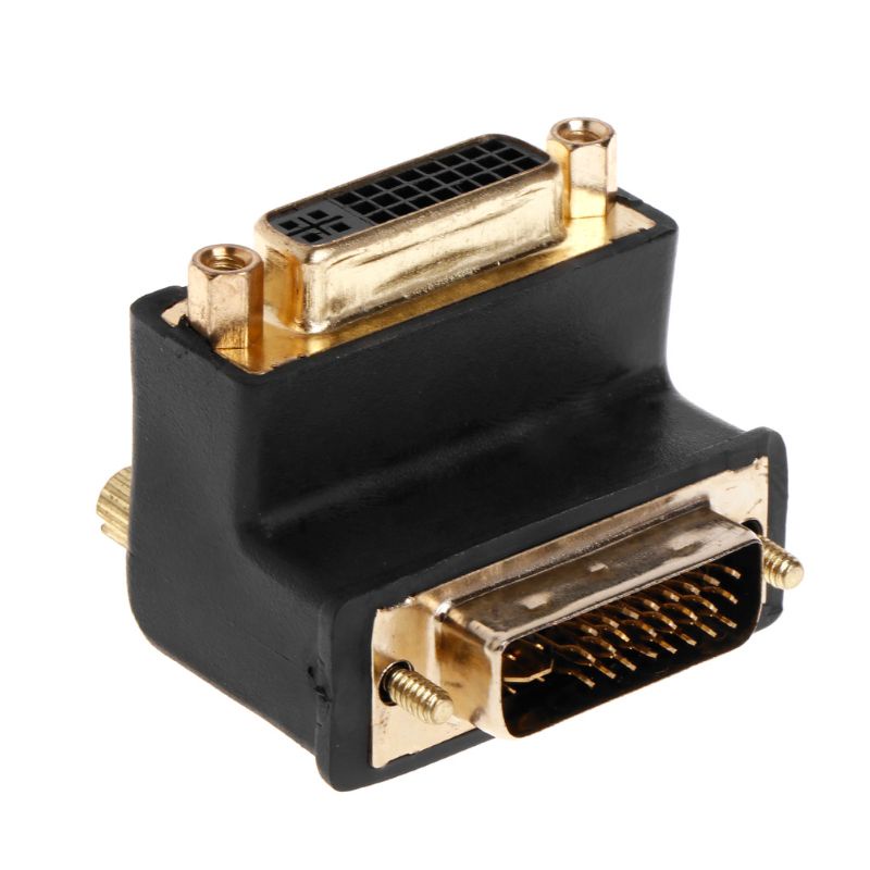 Btsg 90derajat Siku Kanan Dvi24+5D DVI-I Digital Dual Link Male To Female Extension Adapter Untuk HDTV LCD Monitor