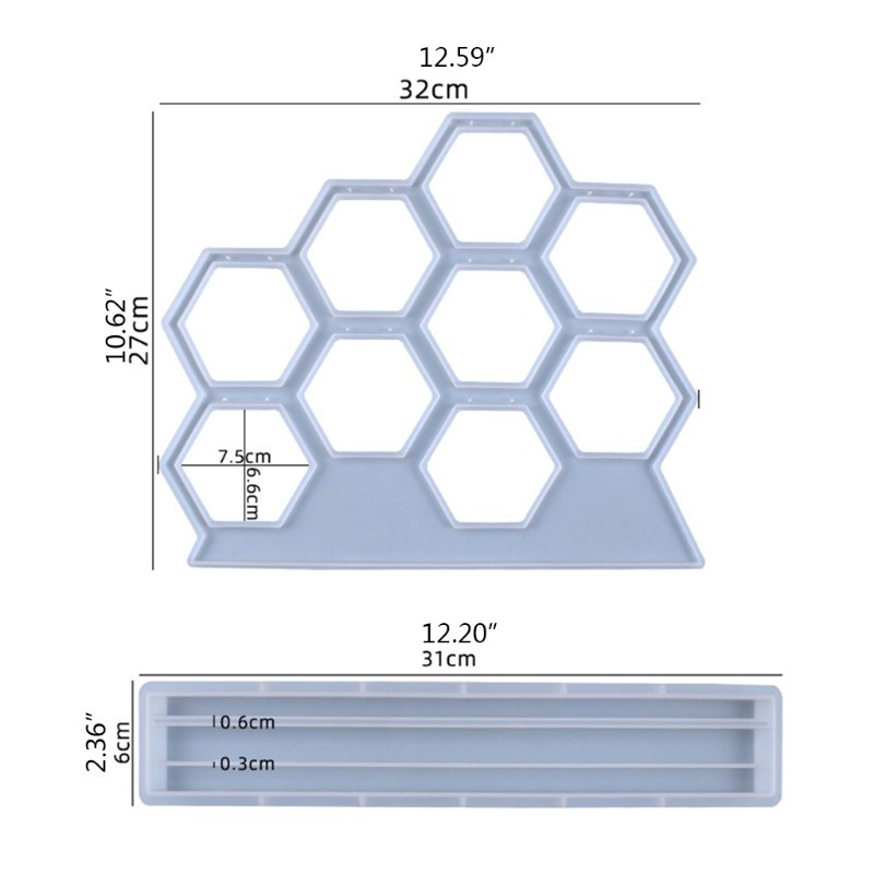 Glitter DIY Jewelry Show Rack Resin Mold Hexagonal Earrings Display Stand Silicone Mould