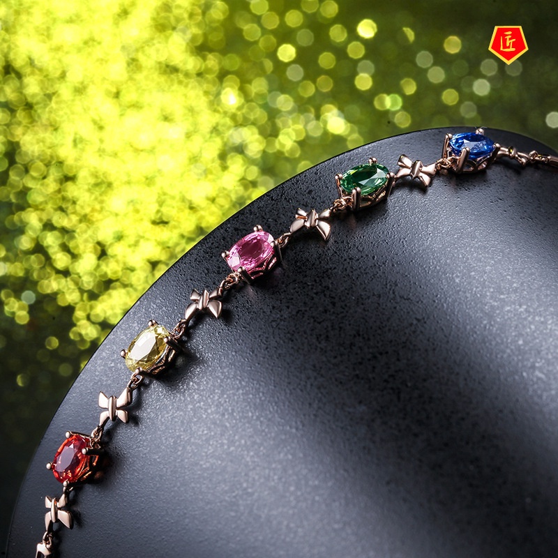 [Ready Stock]Fashion Colorful Gem Sapphire Bracelet