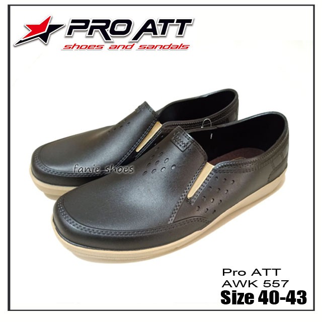 Sepatu Pro ATT AWK 557 Pria 40-43 Hitam PVC Karet Pria Kerja / Sepatu Sneakers Slip On Pria Karet