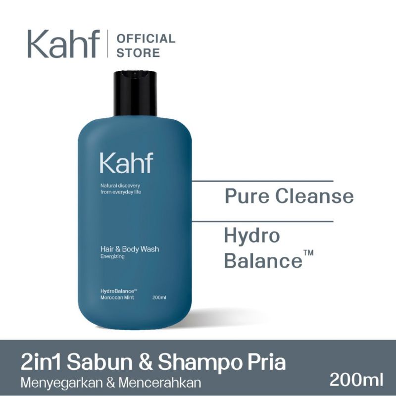 Kahf Hair&Body wash energizing/Shampo&sabun mandi