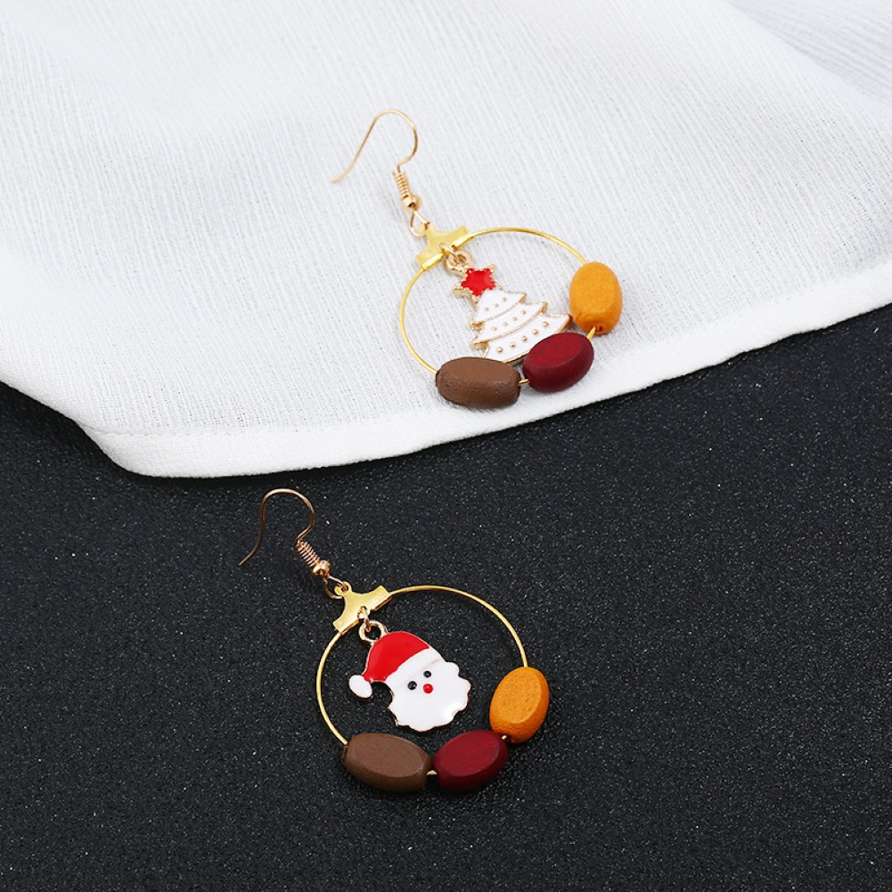 Hu Hu Hu Hu Hu Alat Bantu Pasang Kacamata♡ Anting Tusuk Gantung Desain Topi Natal Kreatif Untuk Wanita