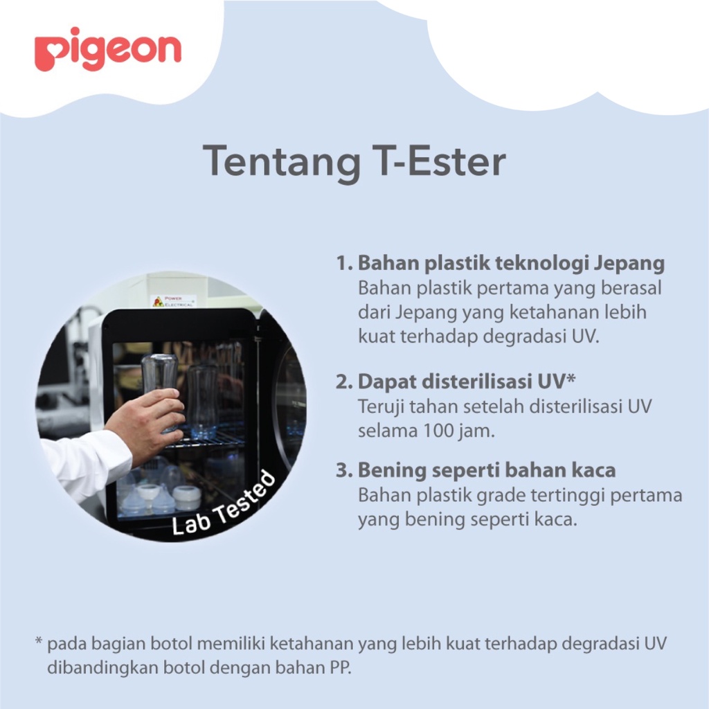 Pigeon SofTouch Peristaltic Plus PP Wide Neck Bottle T-Ester Peach 0m+ Bulan Botol Susu 200ml