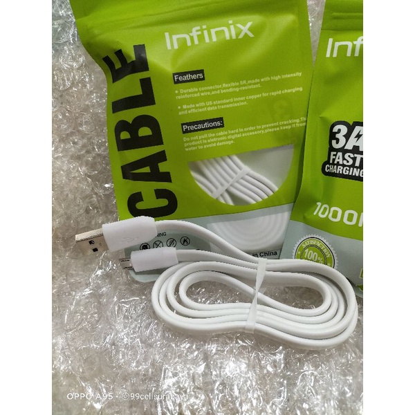 Kabel data micro infinix Cable Fast charging warna putih infinix 3A mikro USB