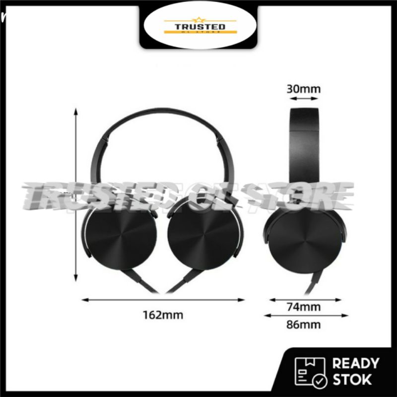 HEADPHONE PPT 450 / XB450 EXTRA BASS + MIC HF HEADSET HANDSFREE BANDO