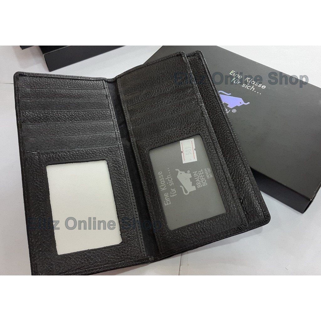 Dompet Panjang Pria Braun Buffel 589 BLACK - Motif Kulit Jeruk