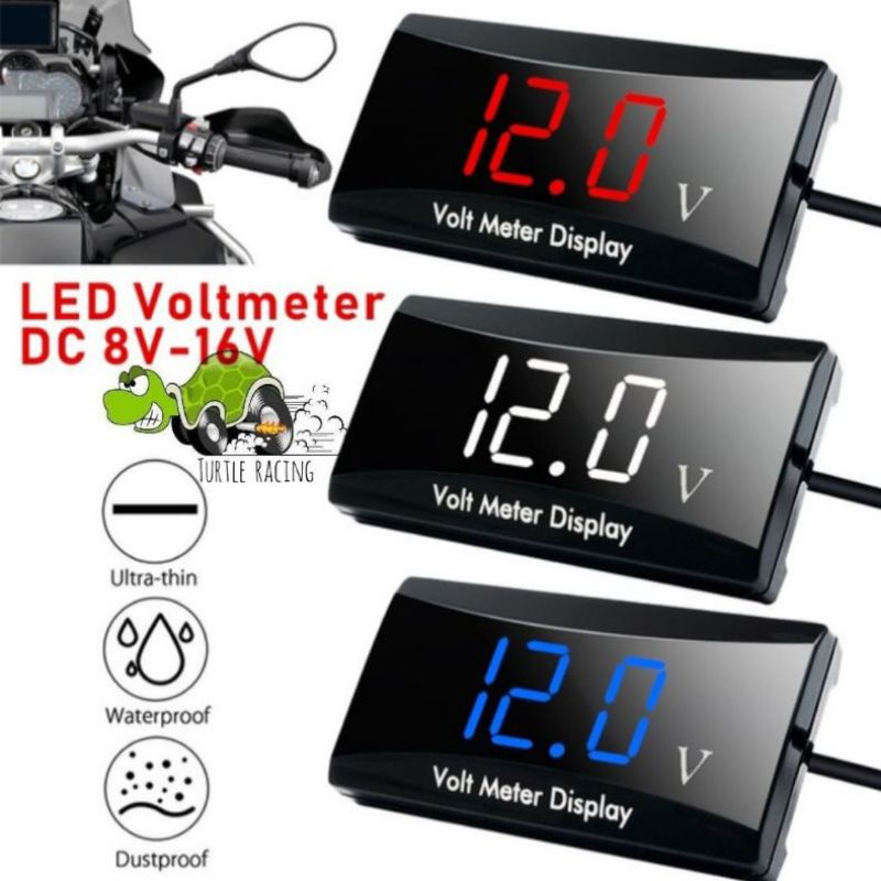 VoltMeter Motor Volt Meter Aki Digital Alat Pengukur Aki Motor