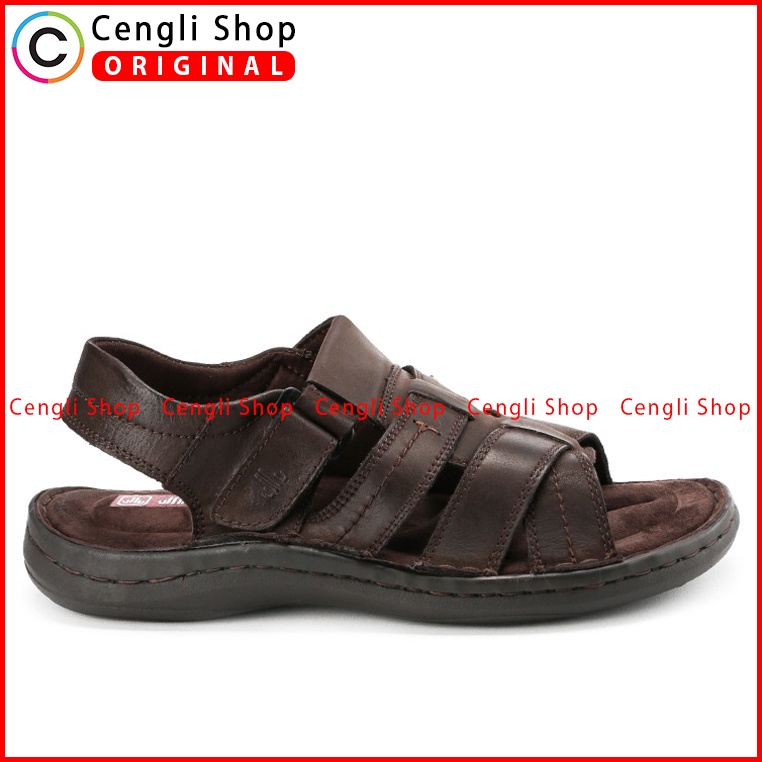 SANDAL CASUAL JIM JOKER PRIA ORIGINAL SLINGBACK KULIT COKLAT JJ06