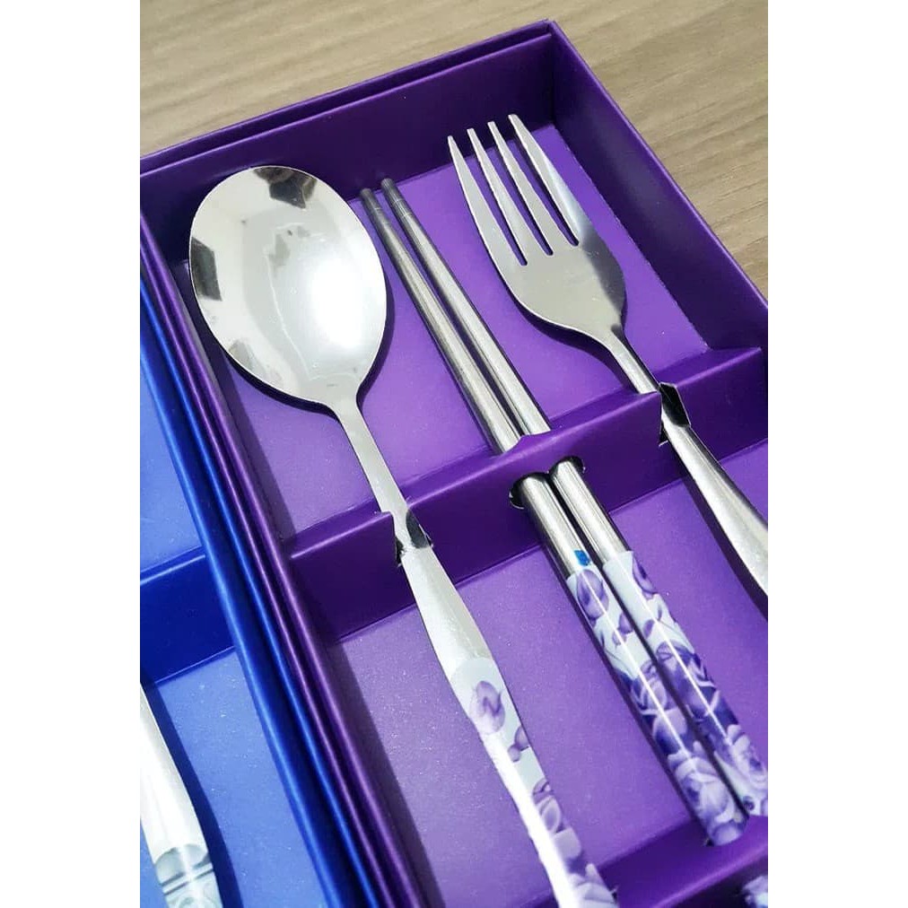 sendok garpu sumpit  set besi  stainless steel souvenir 