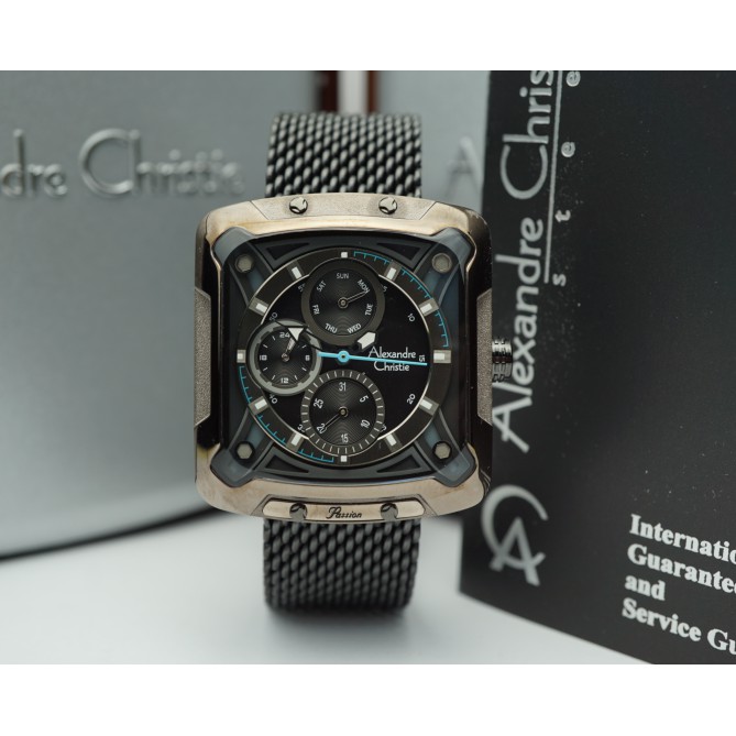 JAM TANGAN WANITA ALEXANDRE CHRISTIE AC 3030 BLACK GREY LIST BLUE ORIGINAL GARANSI RESMI 1 TAHUN