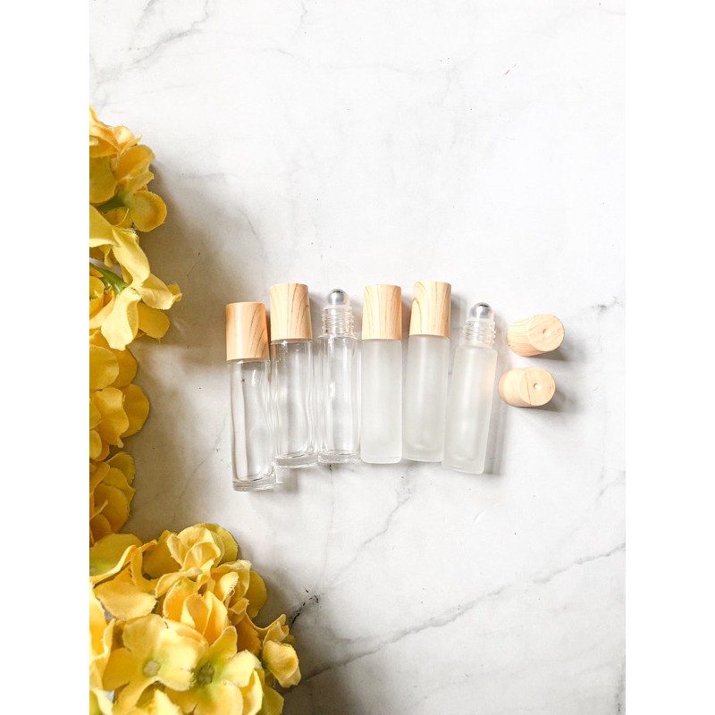 Jual 10ml Botol Roll On Kaca Tutup WOOD BAMBU Bottle Rollon Roller ...