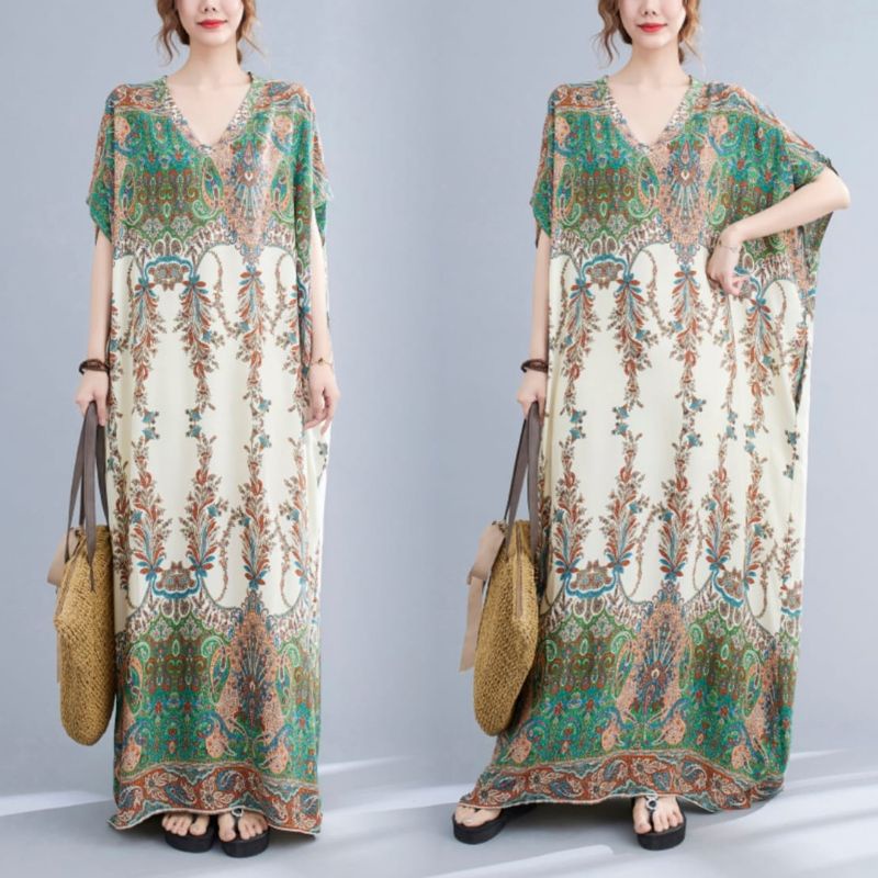 MDLV ~ 91010# Homewear Maxi Dress Maxi Dress Big Size Oversize