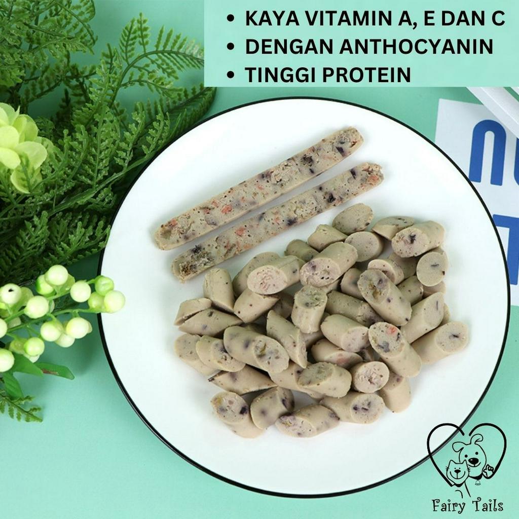 [PREMIUM] Sosis Daging Ayam dan Blueberry Cemilan Snack Anjing dan Kucing Anabul 15 gram / Ham Meat Sausage with Blueberry Recipe for Pet Dog and Cat