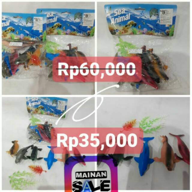 Mainan miniatur hewan laut mainan eduksi anak