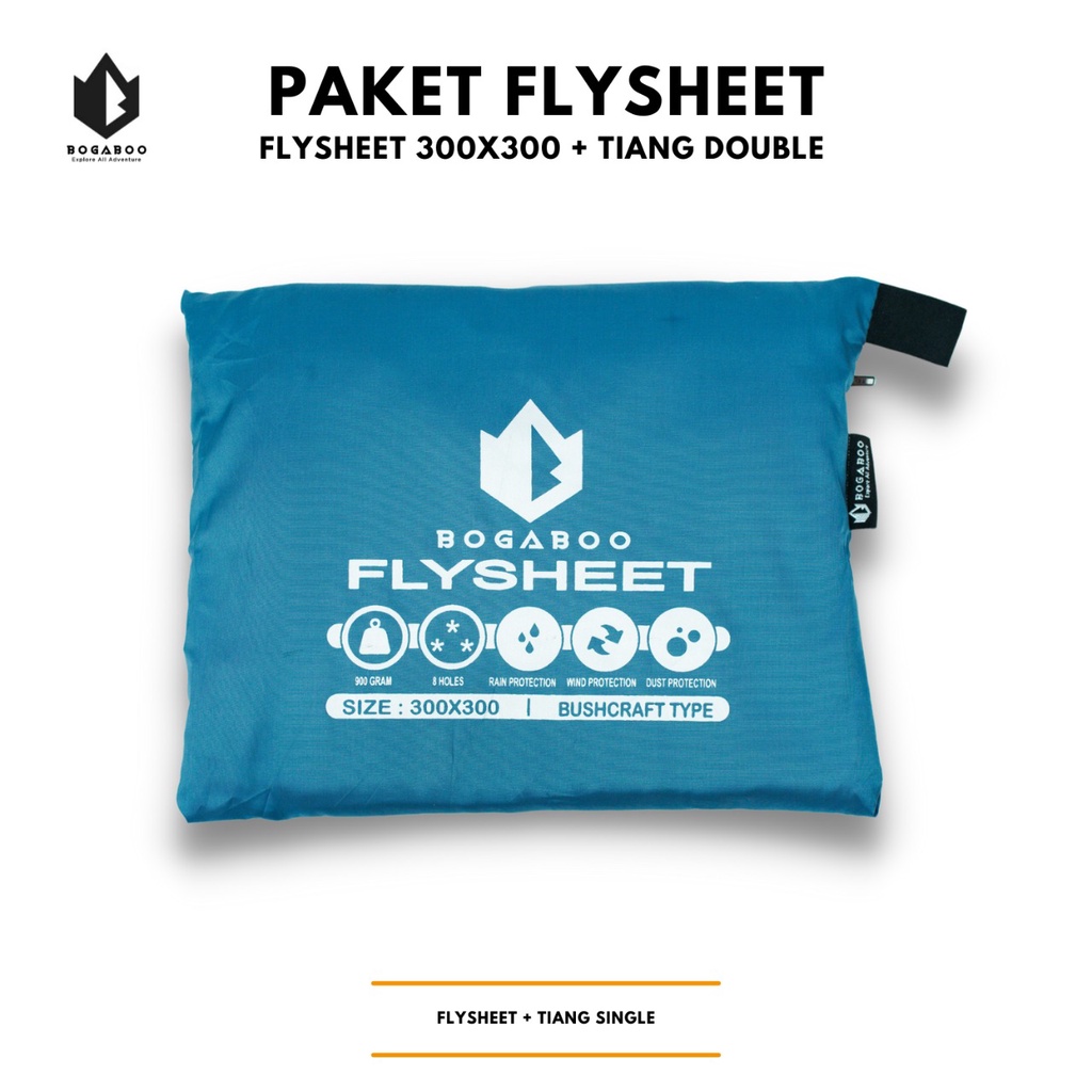 Bisa COD Paket Tiang Double Flysheet + Flysheet 3X3 Meter - Econopack Pole