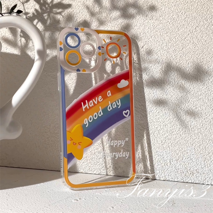 Samsung A14 A34 A54 M14 A04 A04s M23 A03 A13 A23 A33 A53 A73 A03s A02 A12 A22 A52 A72 A32 A51 A71 A50 A50s A30s A30 A20 A21s A31 A11 M53 M33 Soft Case TPU Motif Pelangi Untuk