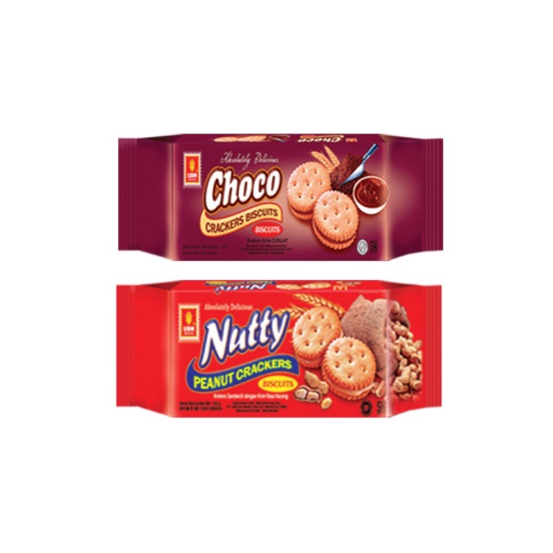 

BISKUIT SANDWICH UBM CHOCO CRACKERS / NUTTY CRACKERS 135GR PAK SATUAN