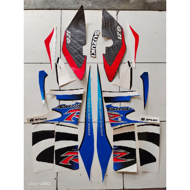 STRIPING SATRIA R 2002 BIRU PUTIH