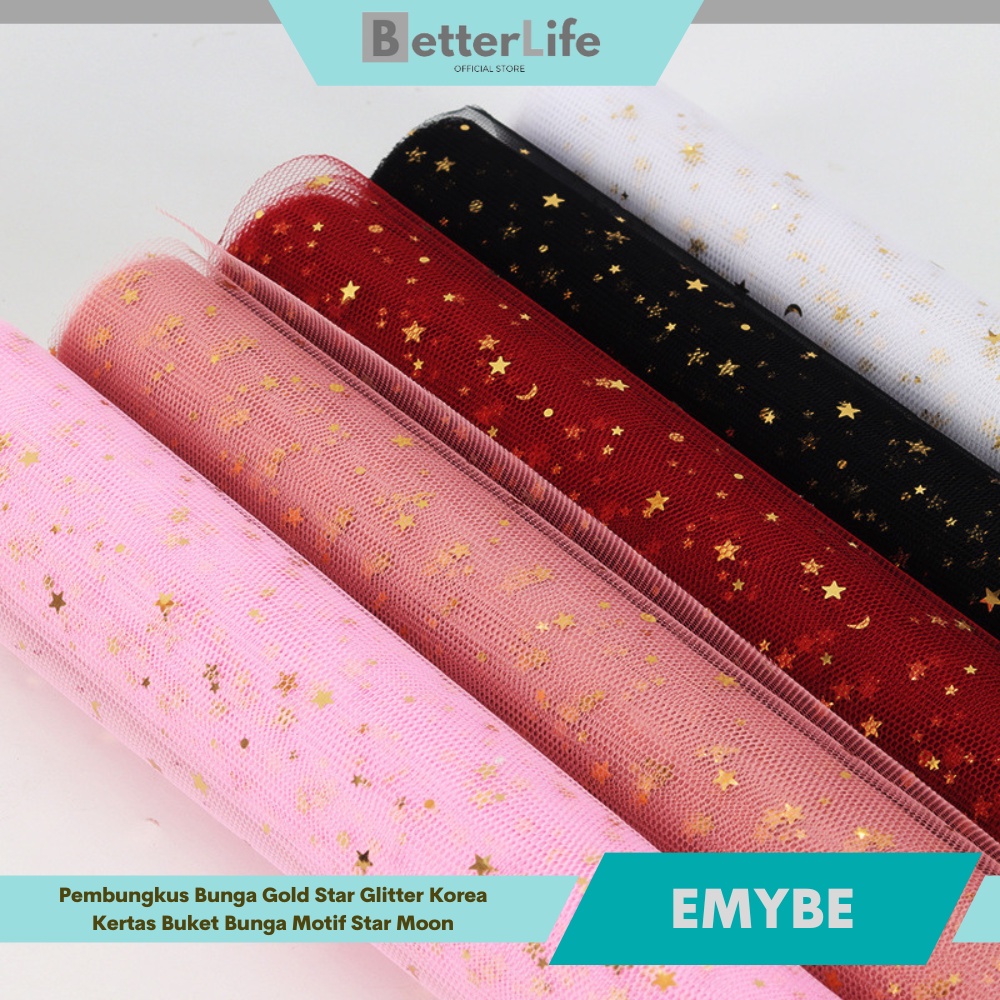 

Better Life - Flower Wrapping Paper Mesh Glitter Korea Kertas Bunga Starmoon Tile Paper Bouquet EMYBE