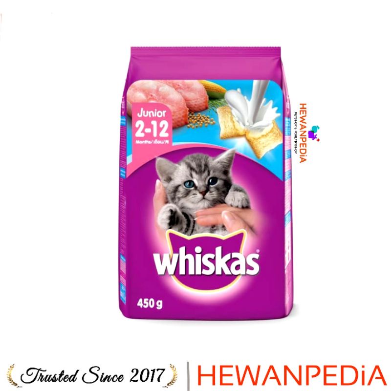 Jual WHISKAS JUNIOR 450 Gr Pakan Kucing Kering Anak Kucing Kitten Wiskas Kiten Shopee Indonesia