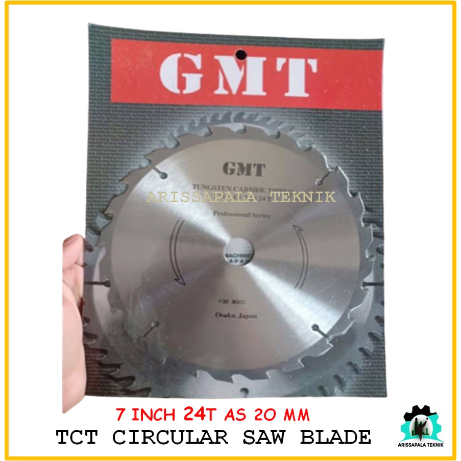 GMT Mata Serkel Circular Saw Blade Mata Gerinda 7inch 24T TCT As 20 mm Tipis