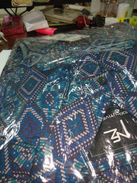 Kemeja Batik Pria Lengan Panjang Long Navy Batik Diamond Murah 4543