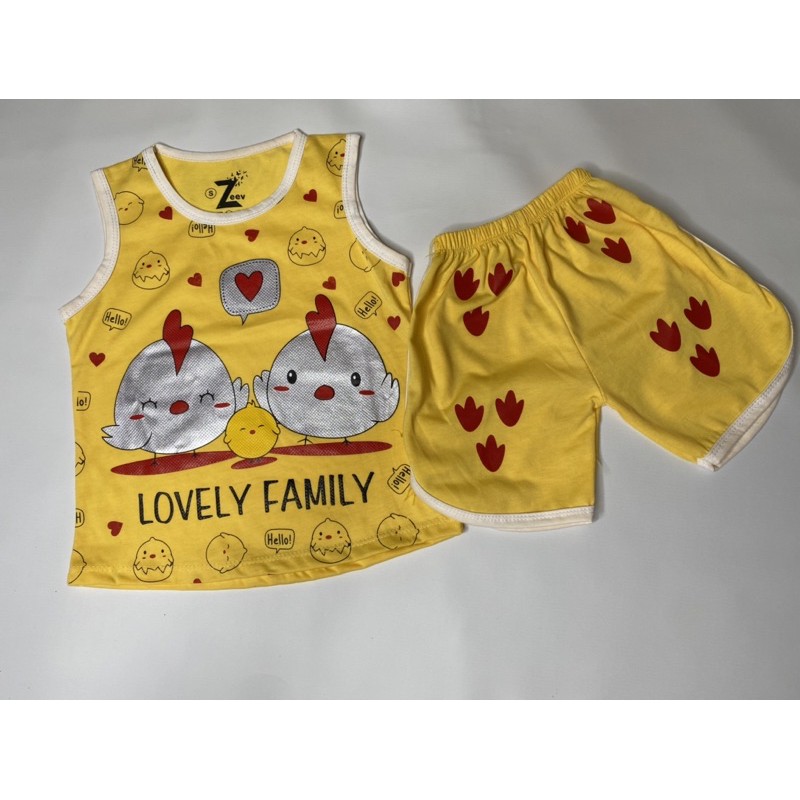 Setelan singlet anak perempuan-setelan CHICK 1-9 tahun