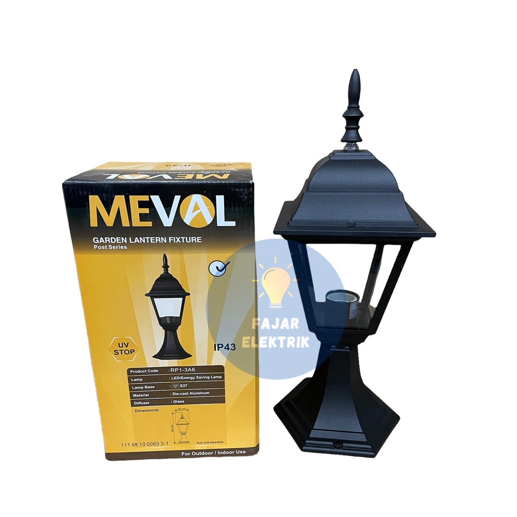 LAMPU PILAR / LAMPU TAMAN/ RUMAH LAMPU TAMAN MEVAL HITAM