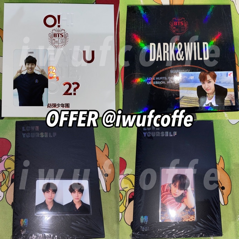 UNSEALED ALBUM BTS TEAR O TEAR R ORUL DARK AND WILD DNW TAEHYUNG YOONGI V SUGA JHOPE HOSEOK JIMIN JI