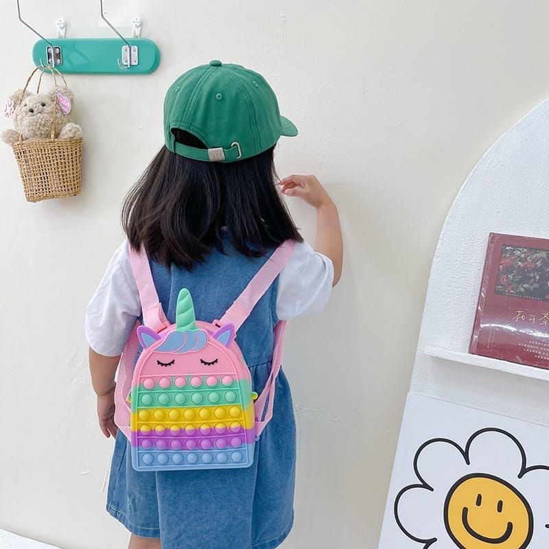 Tas Ransel Pop it bisa nyala  size mini tidak masuk Buku
