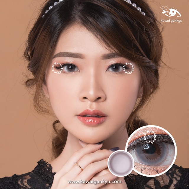 KawaiGankyu softlens - Kitty mini bom gray (1botol)