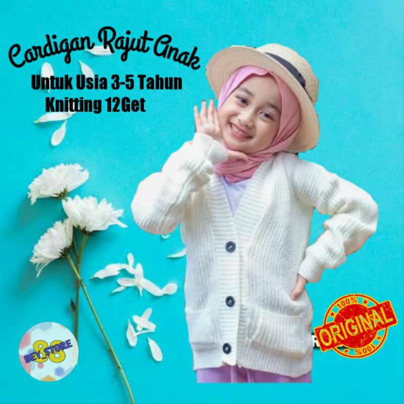 CARDIGAN RAJUT ANAK//KANCING CROP//UNTUK USIA 3-5TAHUN