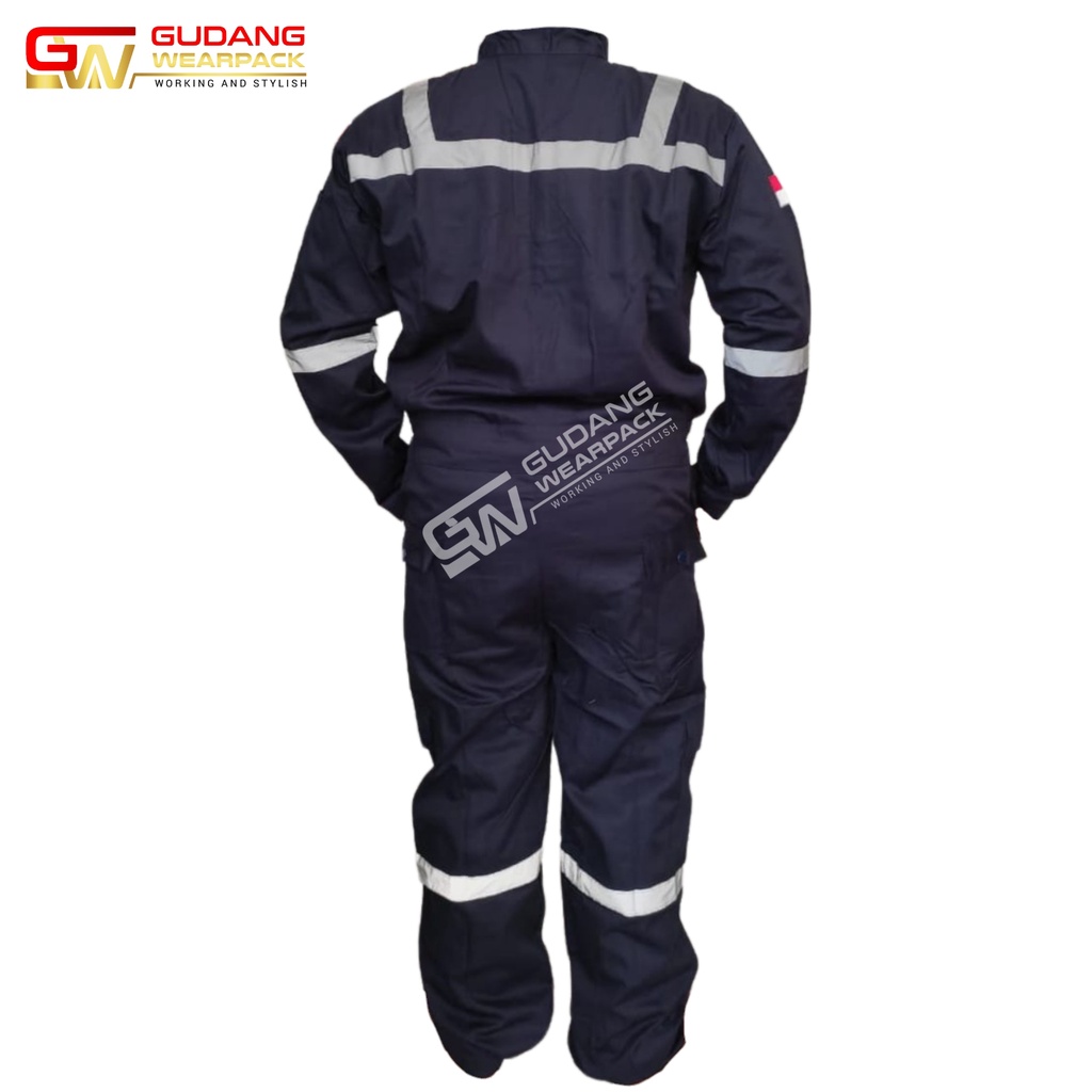 Gudang Wearpack - Pakaian Kerja Seragam Proyek Coverall - Terusan - One Piece Warna Dongker