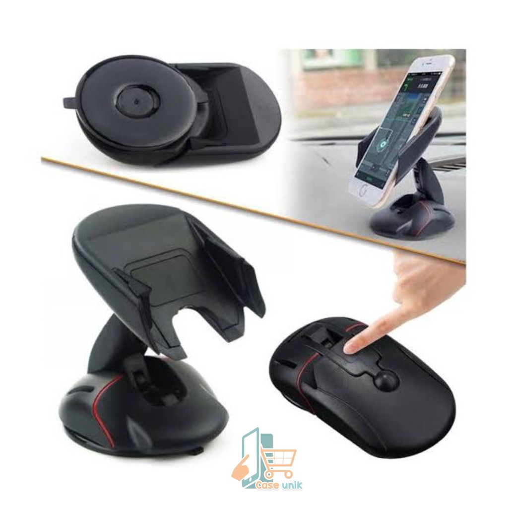 HD2 Car Holder Phone Stand Bentuk Mouse Shape Handphone Mobil Gps Unik Lipat Folding Desktop Dashbroad kekinian CS3524