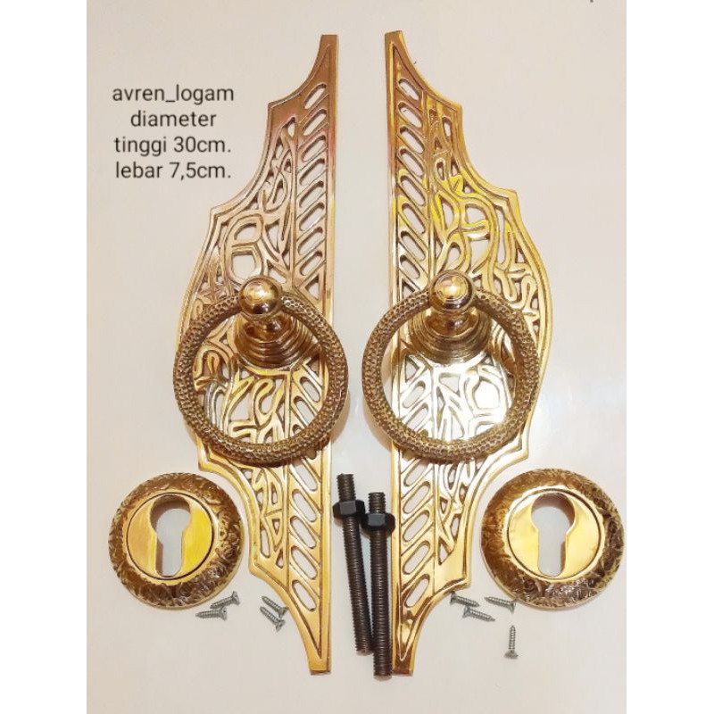 TERBARU HANDLE PINTU GEBYOK ANTIK+LOBANG KUNCI diameter 30cm.x7,5cm.