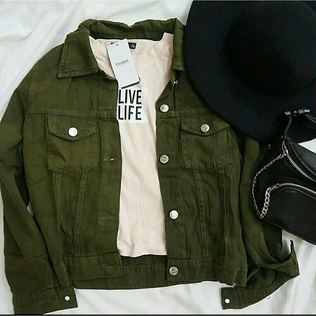 jaket jeans wanita army