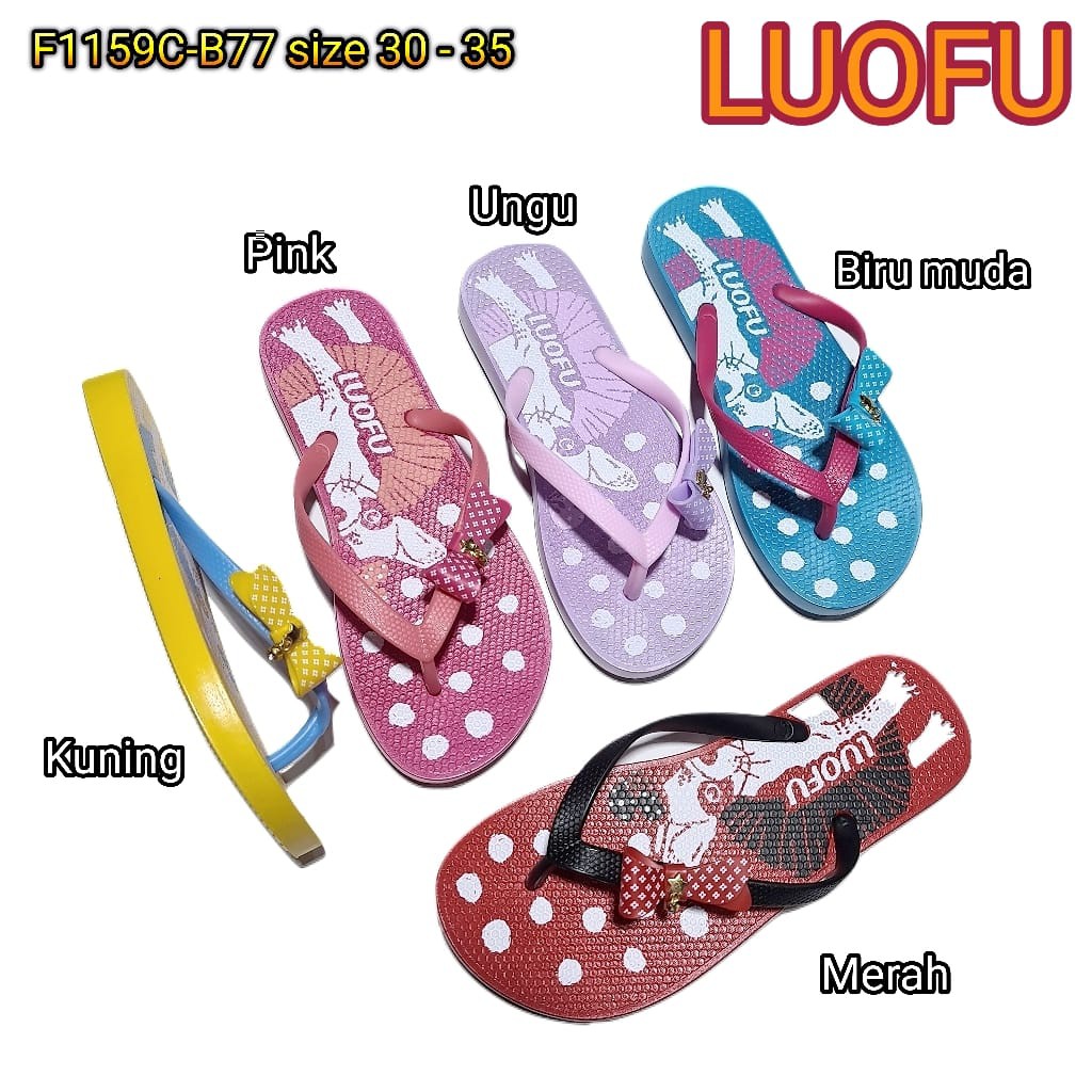 jelly sandal anak cewek luofu sendal jepit karet import F1159C-B77